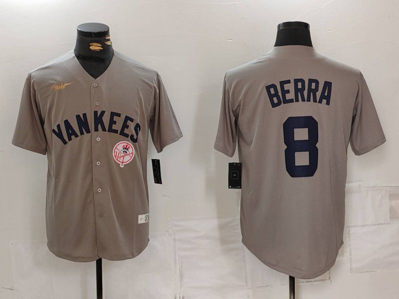 Men New York Yankees #8 Barra Grey Game 2024 Nike MLB Jersey style 8193